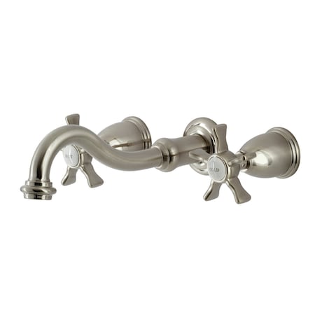 Kingston Brass KS3128NX Two-Handle Wall Mount Bathroom Faucet, Brushed Nickel KS3128NX